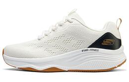 Амортизирующие дышащие низкие кроссовки для бега мужские белые черные Skechers 232617-ntbk | white black