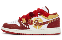 Винтажные баскетбольные кроссовки Air 1 мужские низкие бело-золотые Jordan, красно-бело-золотые fj3459-160(team80-男款爱意永存) | red white gold