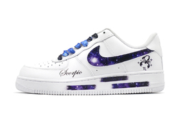 Nike Air Force 1 Constellation Collection Scorpio Graffiti Низкие Кроссовки для Скейтбординга Мужские Синий Белый cw2288-111(team140-天蝎座) | white blue