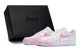 Nike Air Force 1 811 Manufacture Скрытный вход Специальная коробка Низкие скейтбордские кроссовки Мужские бело-розовые cw2288-111(team80-男款偷心现场s-box) | white pink