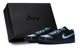 Кроссовки Air 1 Vintage мужские низкие синие Jordan, черно-синие fd8635-001(team80-男款黑蓝麂皮s-box) | black blue