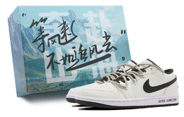 Кроссовки мужские Air 1 Low Cushioned Slip-Resistant Breathable Low-Top Vintage баскетбольные черно-белые Jordan, Custom 553558-132(team44-黑白玩家) | custom