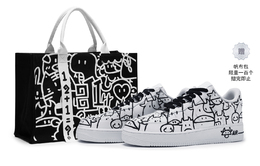 Кроссовки Nike Air Force 1 Skateboard мужские низкие черно-белые cw2288-111(team80-男款牛哞哞s-box) | black white