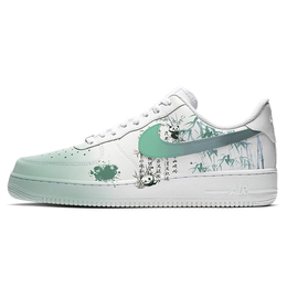 Nike Air Force 1 Антискользящие и износостойкие быстросохнущие низкие кроссовки для скейтбординга мужские бело-зеленые cw2288-111(team10-熊猫书法) | white green