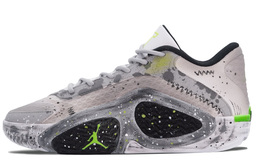 Кроссовки баскетбольные мужские Tatum 2 низкие серо-бело-салатовые Jordan Ecru fj6458-100(team379-雾影灰途) | ecru