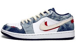 Эйр 1 низкие винтажные баскетбольные кроссовки мужские синие белые Jordan cz8455-100(team285-男款夜空闪电) | blue white