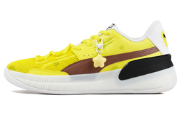 Кроссовки баскетбольные Clyde Hardwood мужские низкие Puma, жёлто-коричневые 194454-01（teamj-七夕黄色泡泡） | yellow brown