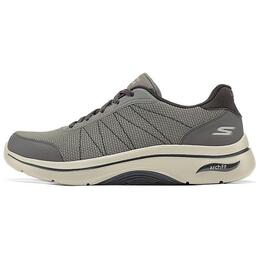 Skechers Скейчерс Go Walk Arch Fit мужские серые низкие повседневные кроссовки серо-белые 216603-brn | gray/white