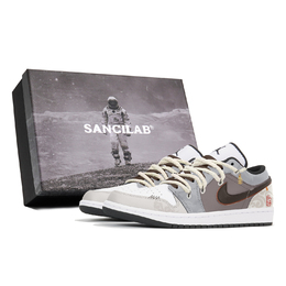 Air 1 Износостойкие Дышащие Противоскользящие Низкие Винтажные Баскетбольные Кроссовки Мужские Белый Черный Jordan 553558-132(team210-如意龙纹s-box) | white