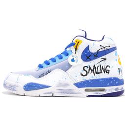 Nike Flight Legacy Антискользящие и износостойкие мид-топ винтажные баскетбольные кроссовки для мужчин Бело-синие bq4212-102(team545-禁止微笑) | white blue