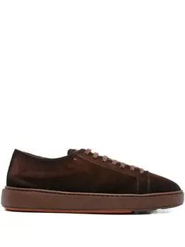 Santoni suede lace-up sneakers 31437500