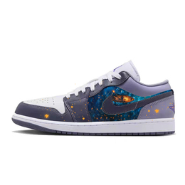 Jordan Баскетбольные кроссовки Air 1 Romantic Fireflies с амортизацией, низкие, винтажные, нескользящие, мужские, фиолетовые 553558-145(team366-浪漫萤火) | purple