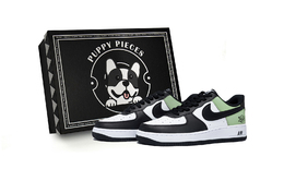 Nike Кроссовки Air Force 1 Puppy Fragment, Special Shoe Box, низкие, мужские, для скейтбординга, белые, зеленые dv0788-001(team85-灿若抹茶as-box) | white