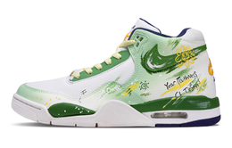 Nike Баскетбольные кроссовки Flight Legacy Vintage, мужские, средней высоты, белые/зеленые/желтые bq4212-102(team864-绿光森林) | white yellow green