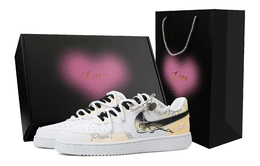 Nike Кроссовки для скейтбординга Court Vision 1, мужские, низкие, белые/желтые dh2987-101(team683-爱心礼盒&邮寄玫瑰黄) | ginger yellow