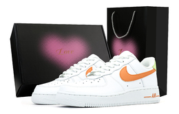 Nike Кроссовки Air Force 1 Low Top для скейтбординга, мужские, белые, оранжевые cw2288-111(team1171-橙色记忆-礼盒） | white orange