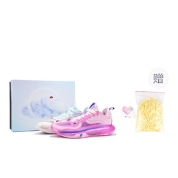 Anta Баскетбольные кроссовки GH5 с амортизацией и отскоком, износостойкие, низкие, мужские, сине-розовые 912421115-5(team柒-gh5鸳鸯礼盒蓝粉) | blue pink