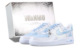 Nike Кроссовки Air Force 1 Pick Up The Mountains And Seas с низким верхом, противоскользящие, износостойкие, мужские, сине-белые cw2288-111（team144-拾光山海） | blue white (box)