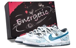 Nike Кроссовки для скейтбординга Dunk The Starry Night с противоскользящим покрытием, износостойкие, синие, мужские dd1391-100（team144-星月夜） | blue (black pink box)