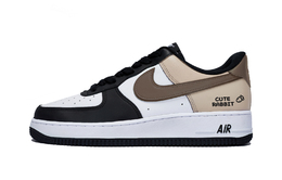 Nike Кроссовки Air Force 1 Low Top для скейтбординга, мужские, белые, коричневые dv0788-001(team85-涟漪拿铁) | white brown