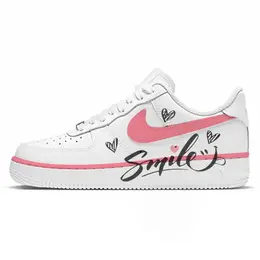 Nike Кроссовки Air Force 1 с антискользящим покрытием, износостойкие, низкие, мужские, для скейтбординга, белые, розовые cw2288-111(team10-初见l) | white pink