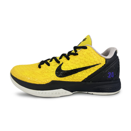 Nike Баскетбольные кроссовки Zoom Kobe 6 с амортизацией, противоскользящие и износостойкие, низкие, мужские, цвет «черное золото» fq3546-100（team1076-黑金湖人） | black gold