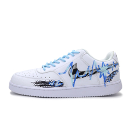 Nike Кроссовки Court Vision 1 Heartbeat Rhythm с низким верхом для скейтборда, устойчивые к истиранию, с поддержкой баланса, мужские, сине-белые dh2987-101（team1037-心动节拍） | blue white