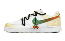 Nike Кроссовки Court Vision 1 Persimmon Happens с низким верхом, противоскользящие, износостойкие, мужские, белые, желтые dh2987-101(team683-好柿发生 ) | white yellow