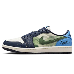 Jordan Баскетбольные кроссовки Air 1 Forest Of All Things, Renewal Of All Life Low Top Vintage, мужские, синие cz0790-400(team366-万物新生) | blue