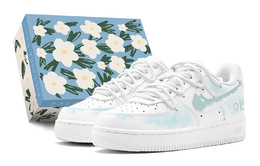 Nike Кроссовки Air Force 1 Slip Low Top для скейтбординга, мужские, синие, белые cw2288-111(teams2-趣味涂鸦s-box) | blue white