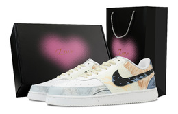 Nike Кроссовки для скейтбординга Court Vision 1 Low Top, мужские, желтые, белые h2987-101（team1171-visfe-礼盒1） | yellow white