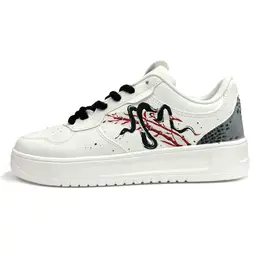 Anta Кроссовки для скейтбординга с низкой посадкой, износостойкие, мягкие, мужские, белые, черные, красные 912518001q-2（team865-灵蛇降世） | white black red