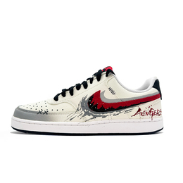 Nike Кроссовки Court Vision 1 Avengers с низким верхом, износостойкие, легкие и дышащие, для скейтбординга, мужские, бежево-серые dm1187-101(team1028-复仇者） | beige gray