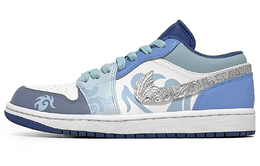 Jordan Баскетбольные кроссовки Air 1 Vintage, низкие, мужские, синие/белые 553558-414 (team1138-蓝湾奇迹) | white blue