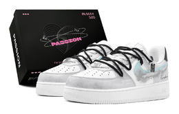 Низкие кроссовки для скейтбординга Air Force 1 Ink Print Blended, мужские, серые Nike, Gray cw2288-111(teams2-墨印晕染男s-box) | gray