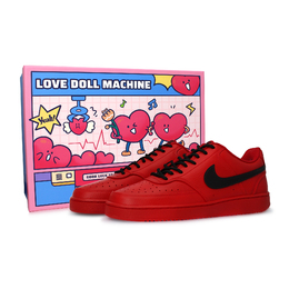 Nike Кроссовки для скейтбординга Court Vision 1, мужские, низкие, красные, черные dh2987-101(team589- 烈焰黑影礼盒款1） | red black