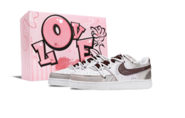 Nike Кроссовки Court Vision 1 Radiant Box с антискользящим покрытием, износостойкие, низкие, для скейтбординга, мужские, темно-коричневые dh2987-101(team441-男款-灼灼-限定礼盒) | dark brown