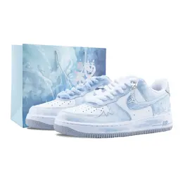Nike Кроссовки Air Force 1 Fairy Spirit с низким верхом, противоскользящие, износостойкие, для скейтбординга, мужские, небесно-голубые fj4146-100（team626-仙灵） | sky blue (special shopping bag)