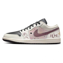 Jordan Баскетбольные кроссовки Air 1 Vintage, низкие, мужские, белые/черные ih0649-021(team56-盛开玫瑰) | white black