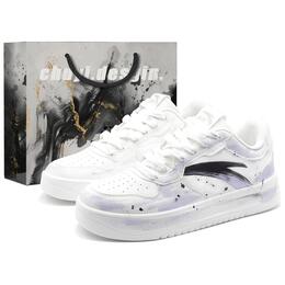 Anta Низкие противоскользящие износостойкие кроссовки для скейтбординга, мужские, белые 912418001q-2(teamtwo-紫烟nbag) | white