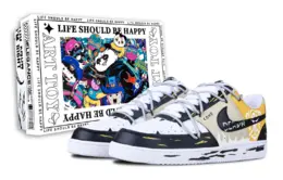 Nike Кроссовки Court Vision 1 Pale Yellow Skeleton с низким верхом и противоскользящей амортизацией для скейтборда, мужские, черно-желтые dh2987-101(team257-幽黄骷影r-box) | black yellow