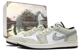 Jordan Баскетбольные кроссовки Air 1 Anti-Slip, износостойкие, низкие, винтажные, зеленые, мужские 553558-132(team24-男款灵蛇迎财s-box) | green