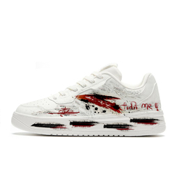 Anta Свободные, нескользящие, износостойкие, дышащие, низкие кроссовки для скейтбординга, мужские, белые, черные, красные 912418001q-2(team1028-叛逃） | white black red