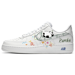 Nike Кроссовки Air Force 1 с низким верхом, противоскользящие и износостойкие, мужские, белые cw2288-111(team56-涂鸦熊猫) | white