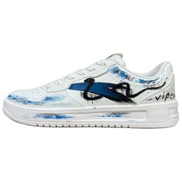 Anta Комфортные противоскользящие амортизирующие низкие кроссовки для скейтбординга для мужчин, белые, синие, черные 912518001q-2（team1141蛇蜕） | white blue black