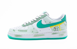 Nike Кроссовки Air Force 1 с низким верхом для скейтборда, противоскользящие, износостойкие, мужские, белые hf4864-094(team240-绿野初雪) | white