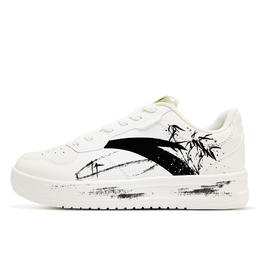 Anta Низкие кроссовки для скейтбординга с противоскользящей амортизацией и износостойкостью, мужские, белые и черные 912418001q-2（team499-墨色竹光） | white black