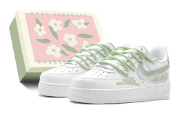 Nike Кроссовки Air Force 1 Spring Outing Green Grape Matcha Low Top для скейтбординга, мужские, белые, зеленые cw2288-111(teams2-青提抹茶男s-box) | white green