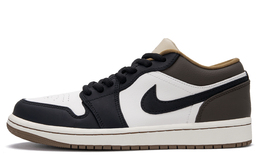 Jordan Баскетбольные кроссовки Air 1 Brownie Low Top Vintage, мужские, черные, белые, коричневые hf5753-221(team990-布朗尼) | black white brown