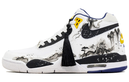 Nike Баскетбольные кроссовки Flight Legacy Misty Rain Jianghu, износостойкие, винтажные, среднего размера, мужские, черно-белые bq4212-102（team360-烟雨江湖） | black white